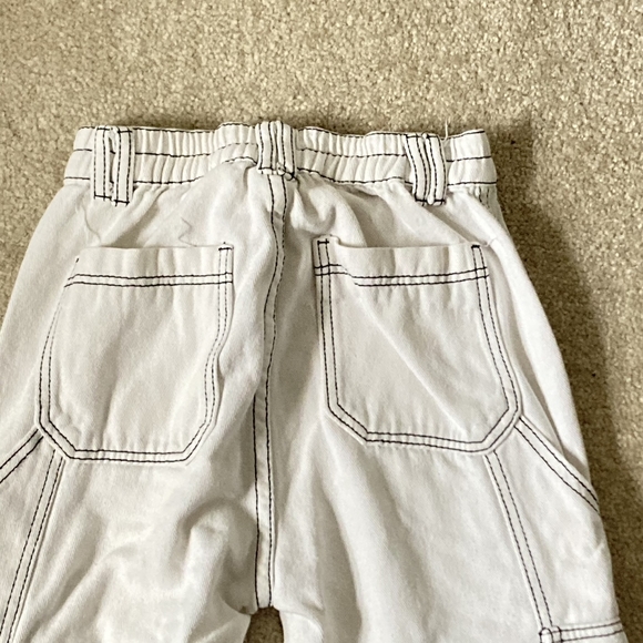 Preloved Y2K Women's White Elasticated Waistband Cargo Jeans - UK Size 8 - Picture 8 of 13